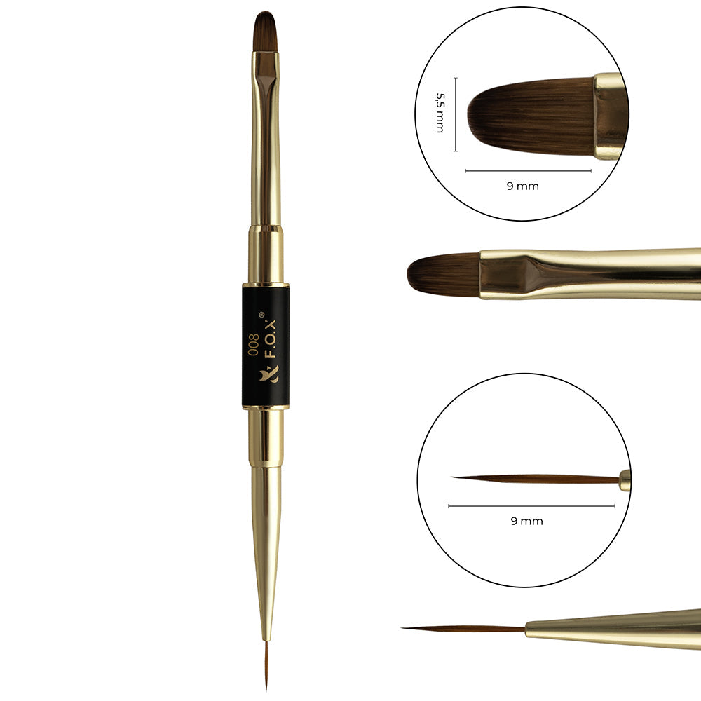 F.O.X Nail Art Double Brush 008 (oval + liner)