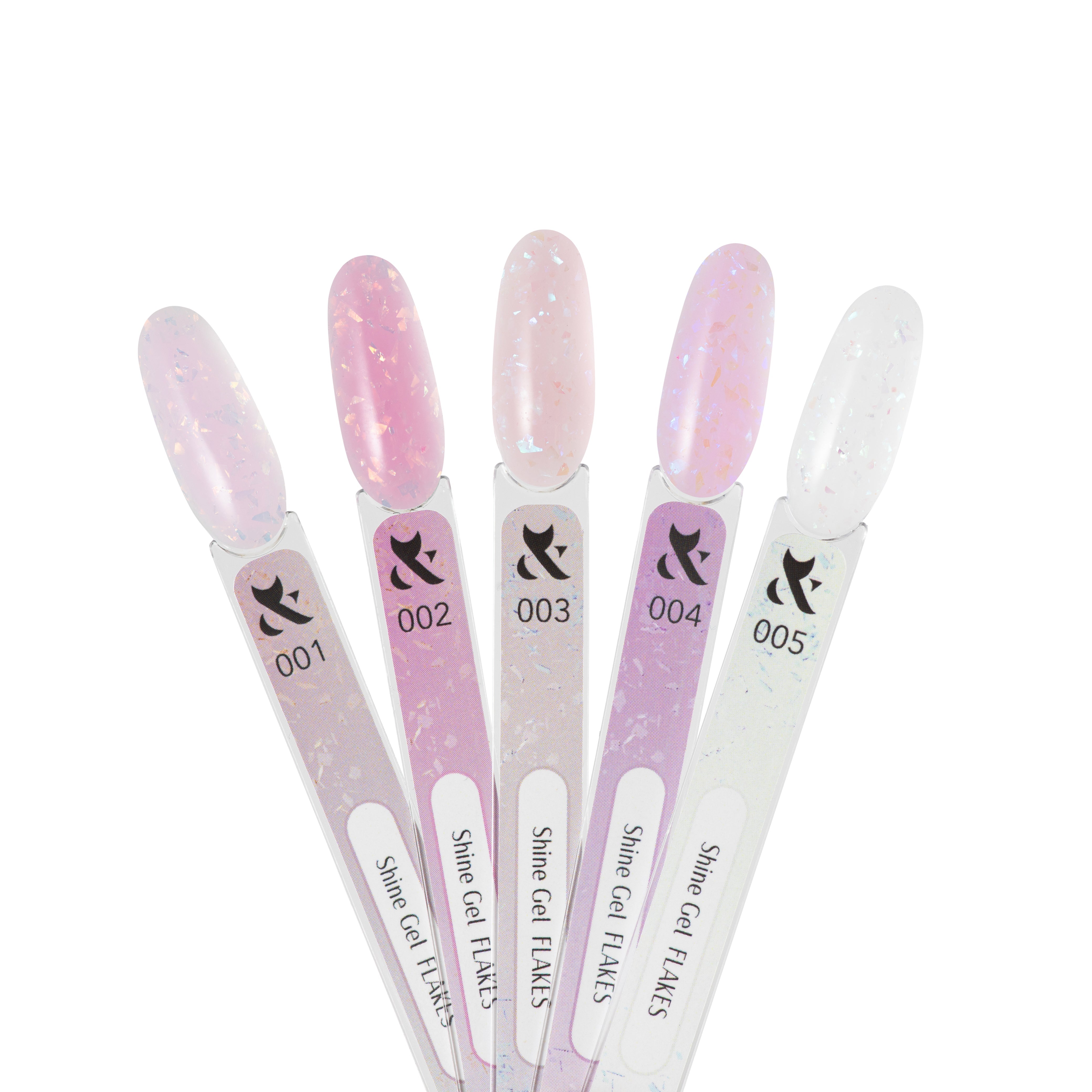 Shine Gel Flakes Swatches 001-005 (set of 5)