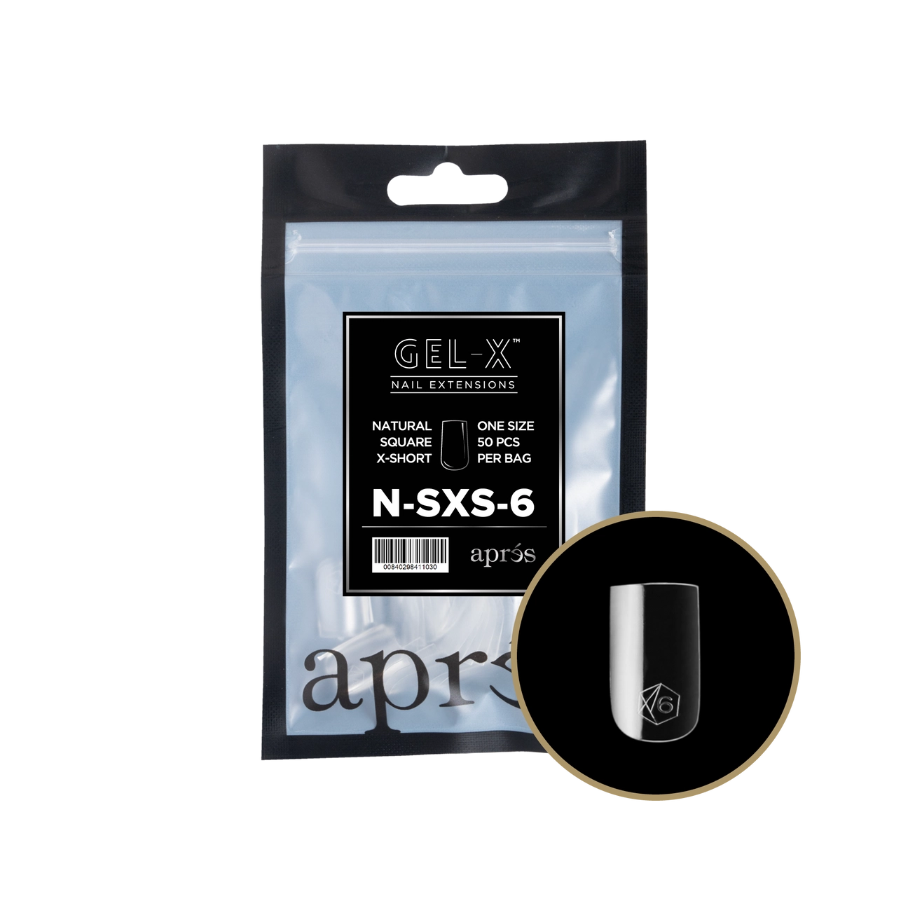 Gel-X® Natural Square Extra Short Refill Bag – Size 6 (50pcs)