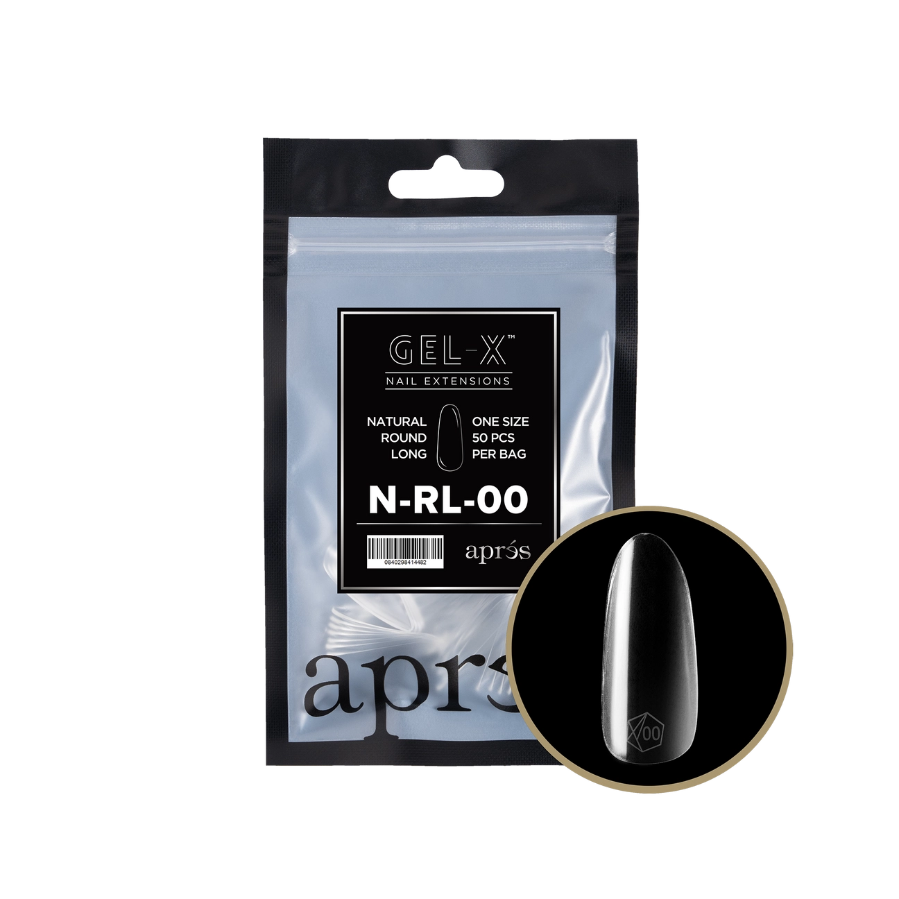 Gel-X® Natural Round Long Refill Bag – Size 00 (50pcs)