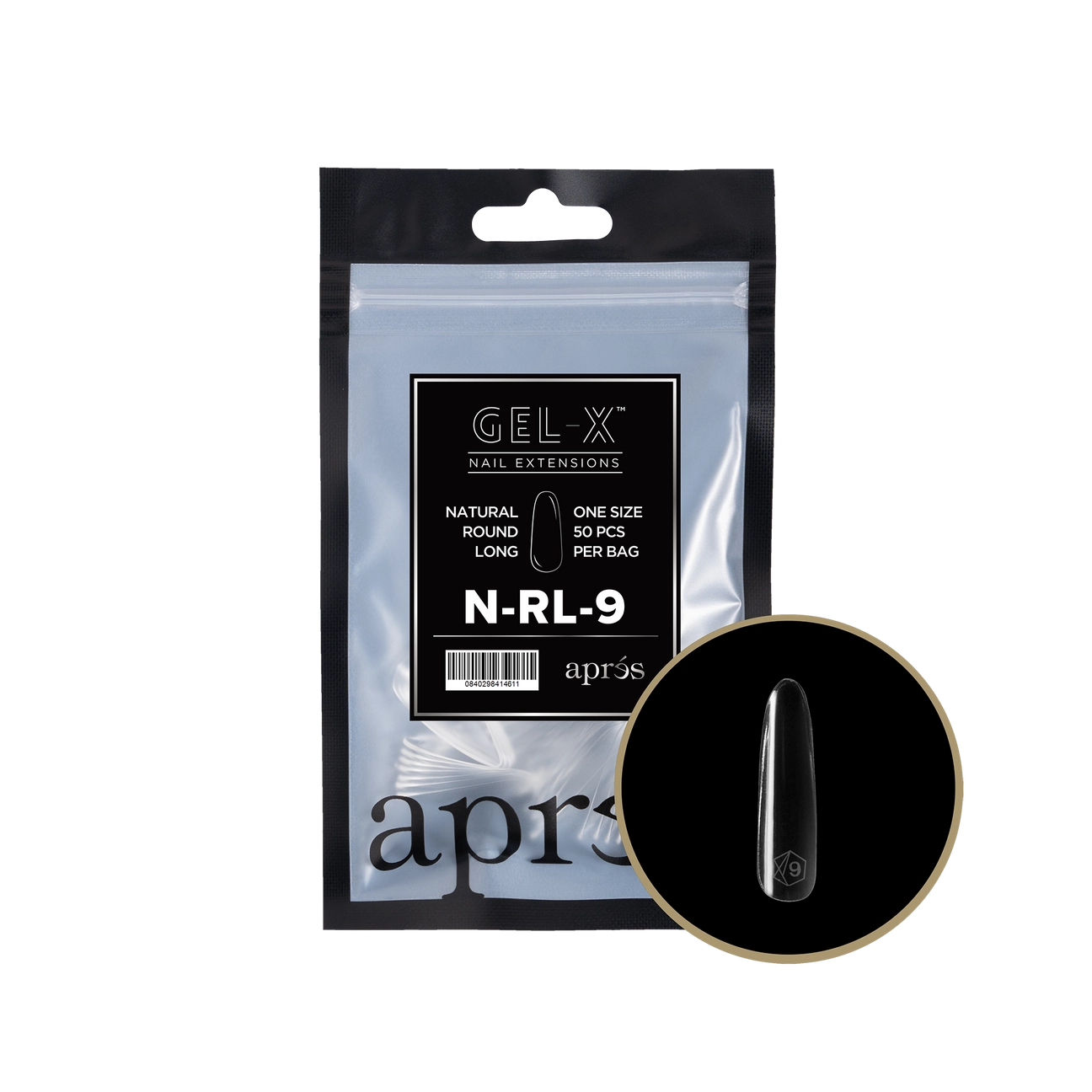 Gel-X® Natural Round Long Refill Bag – Size 9 (50pcs)