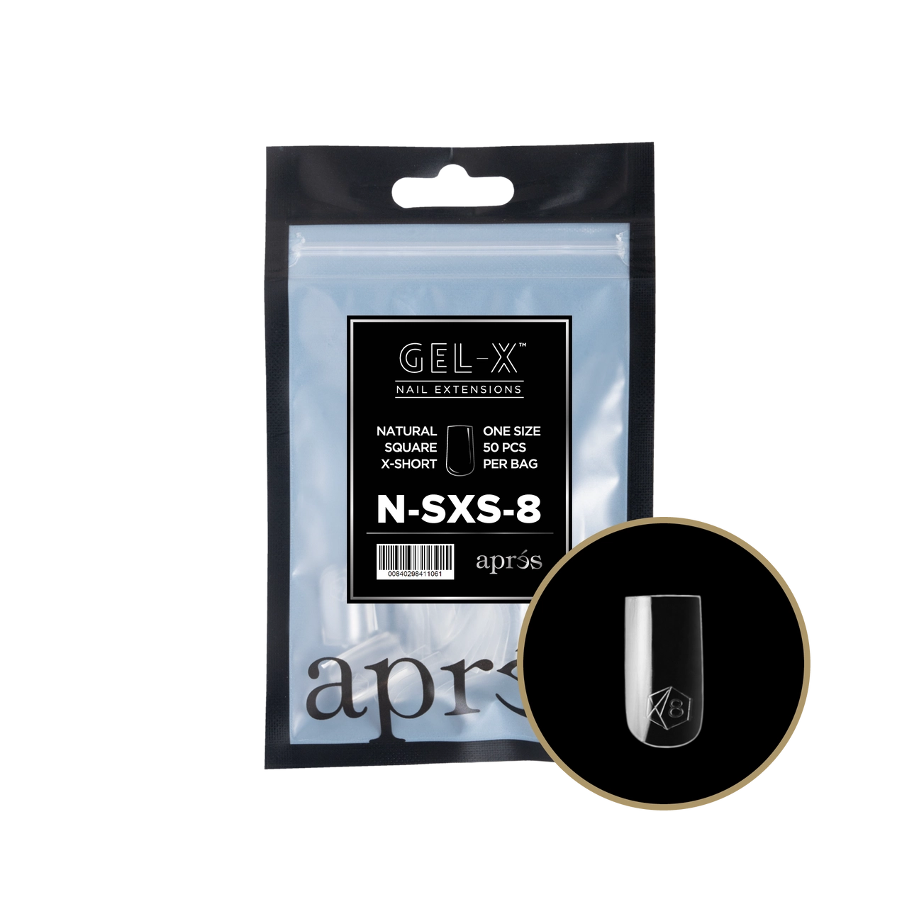 Gel-X® Natural Square Extra Short Refill Bag – Size 8 (50pcs)