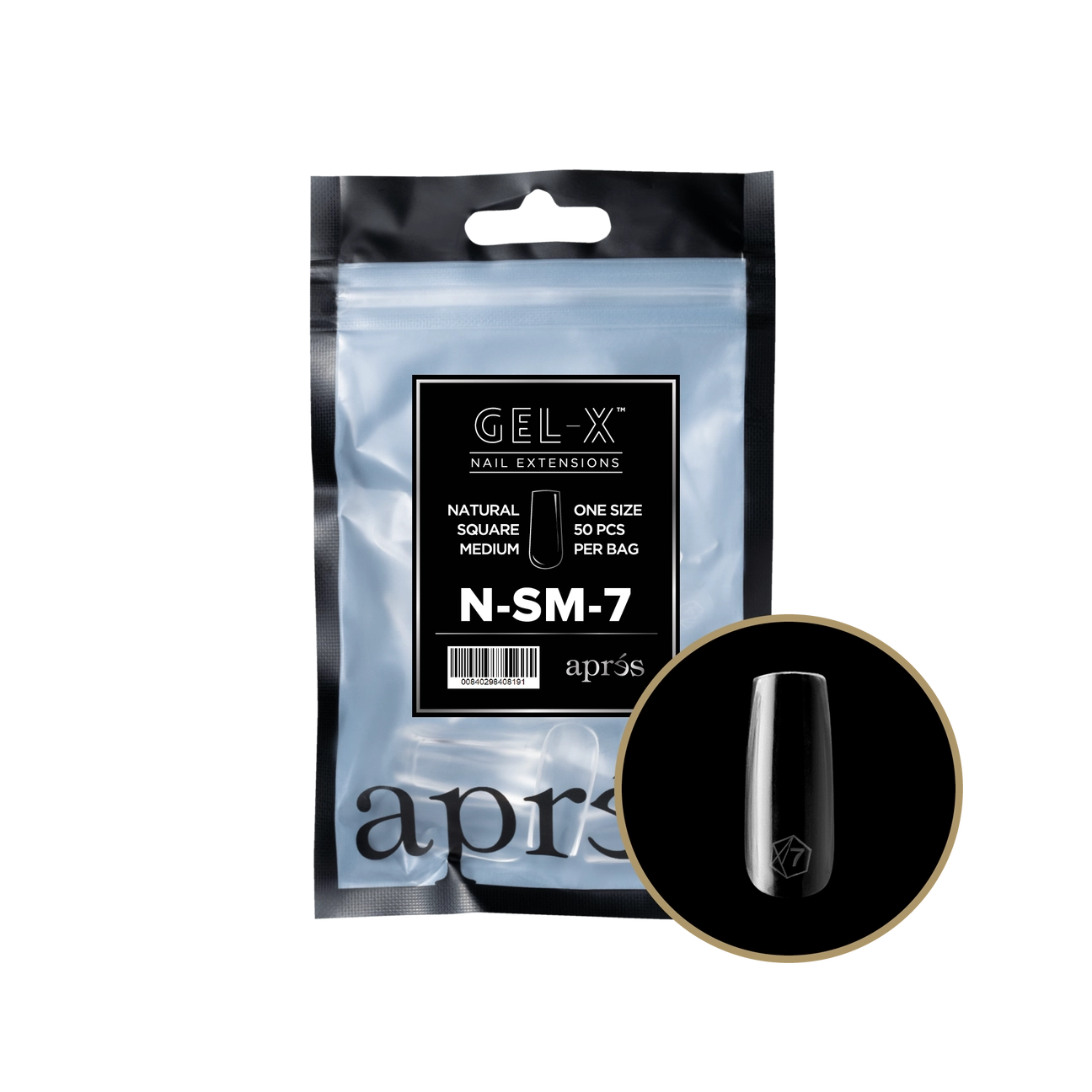 Gel-X® Natural Square Medium Refill Bag – Size 7 (50pcs)