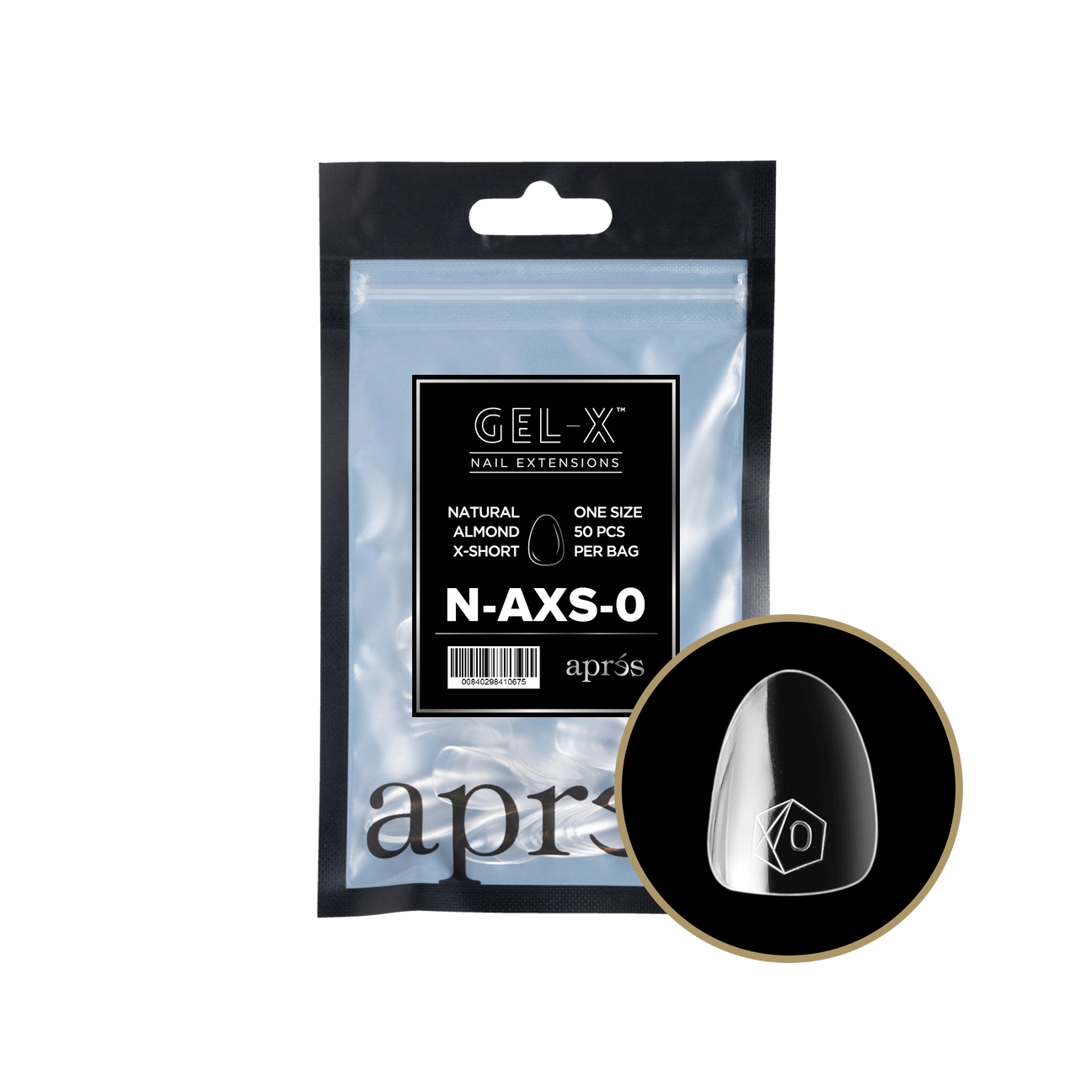 Gel-X® Natural Almond Extra Short Refill Bag – Size 0 (50pcs)