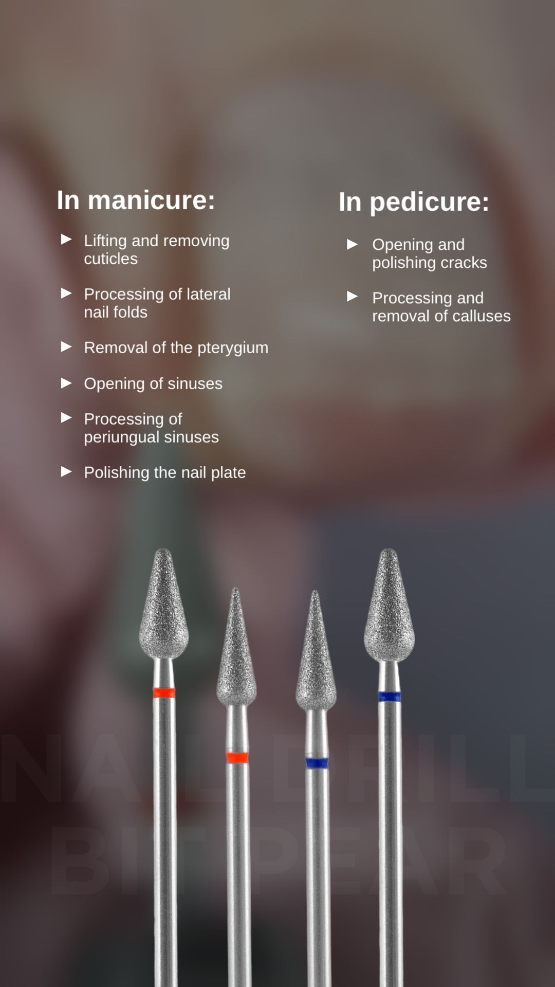 Staleks Diamond nail drill bit "pear" red, 5 mm
