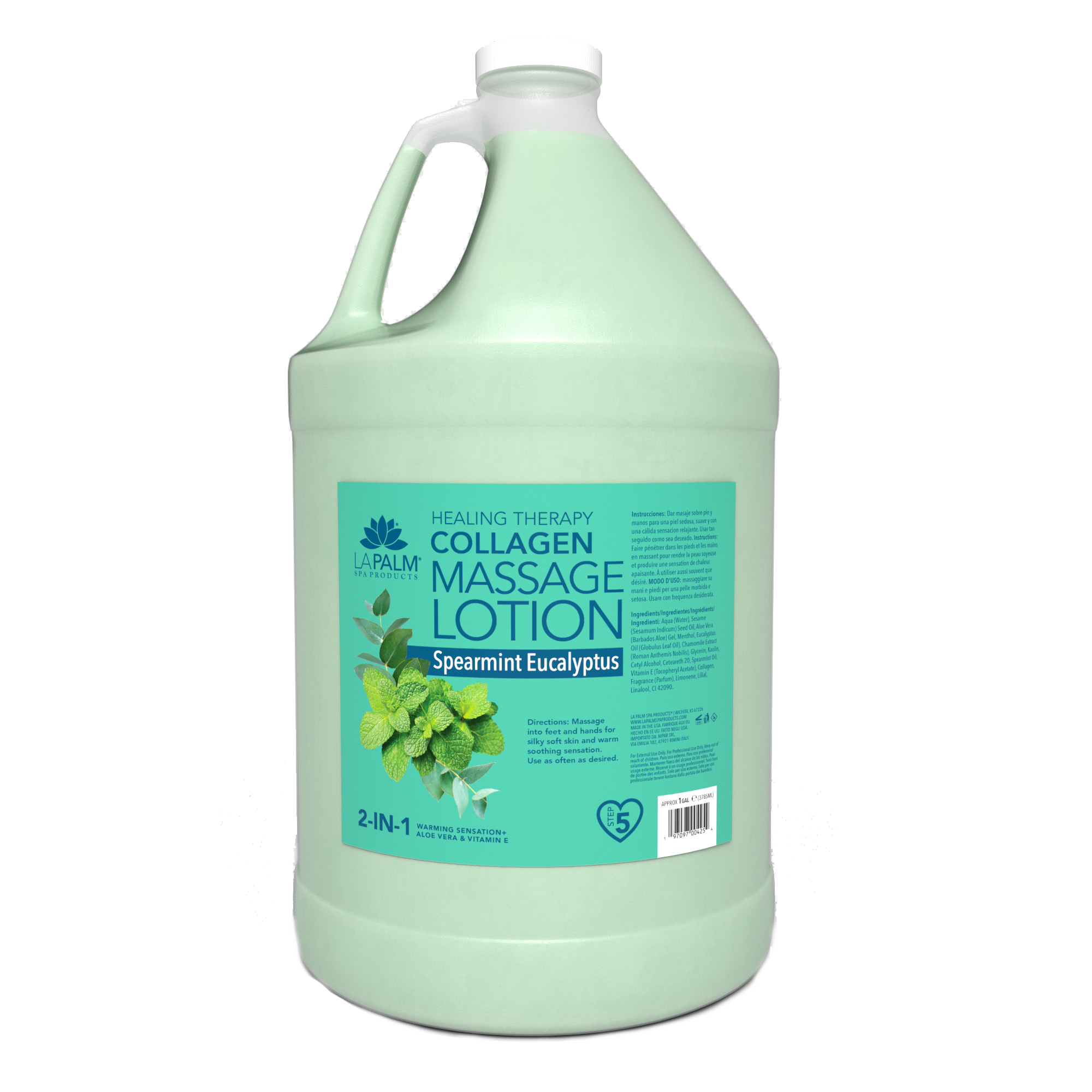 LA PALM Massage Lotion Spearmint Eucalyptus 1 gal