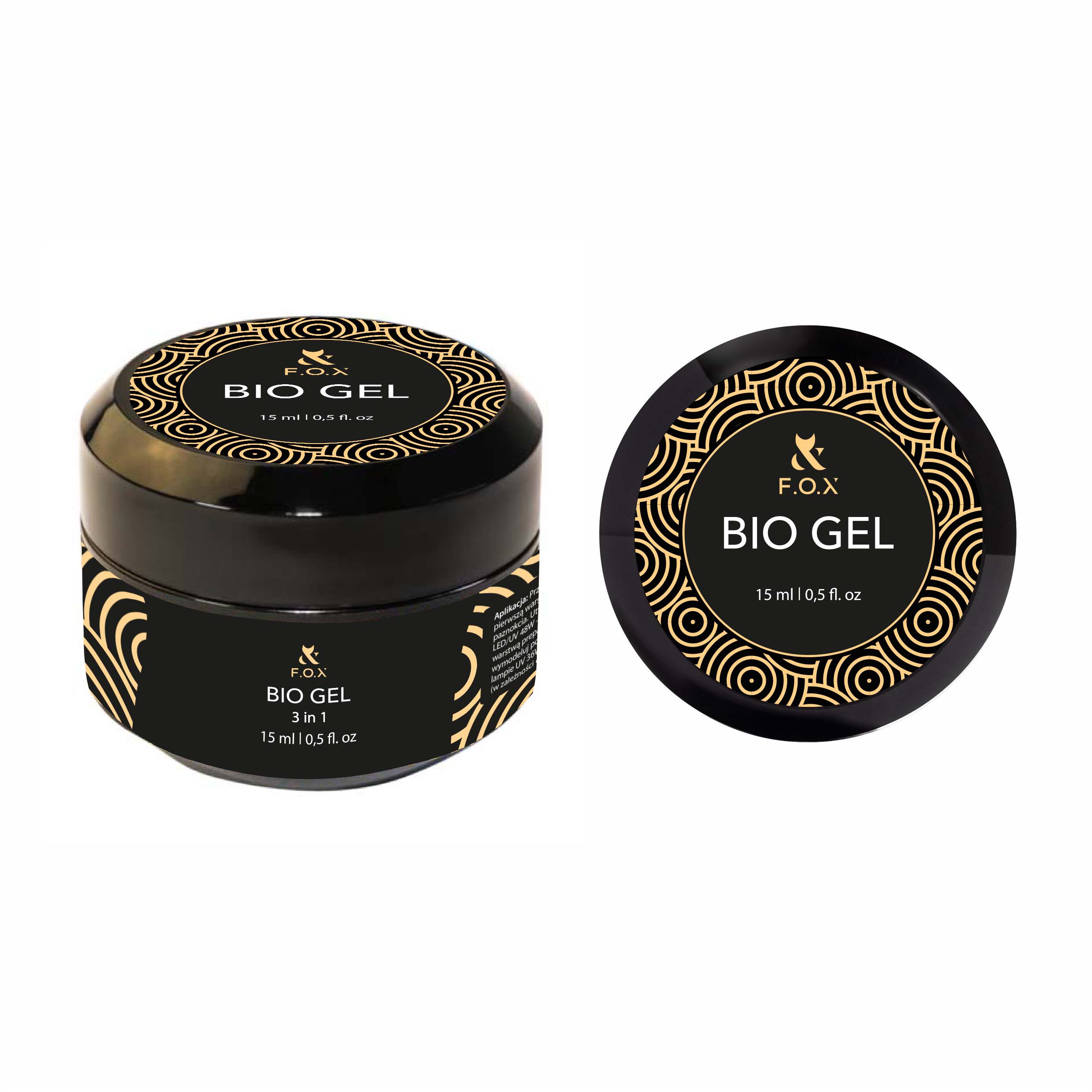 F.O.X Bio gel 3 in 1 Base/Top/Builder, 15 ml