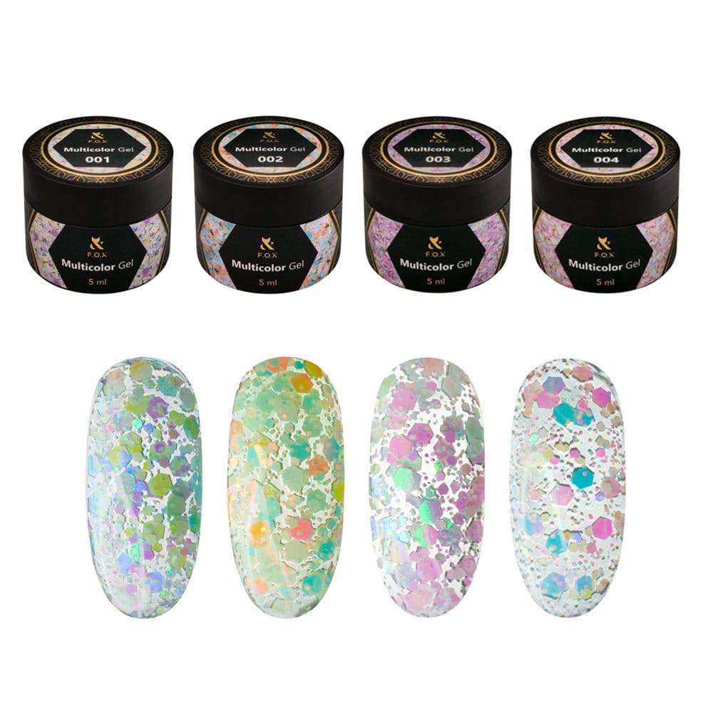 F.O.X Multicolor Gel set of 4 - F.O.X Nails USA