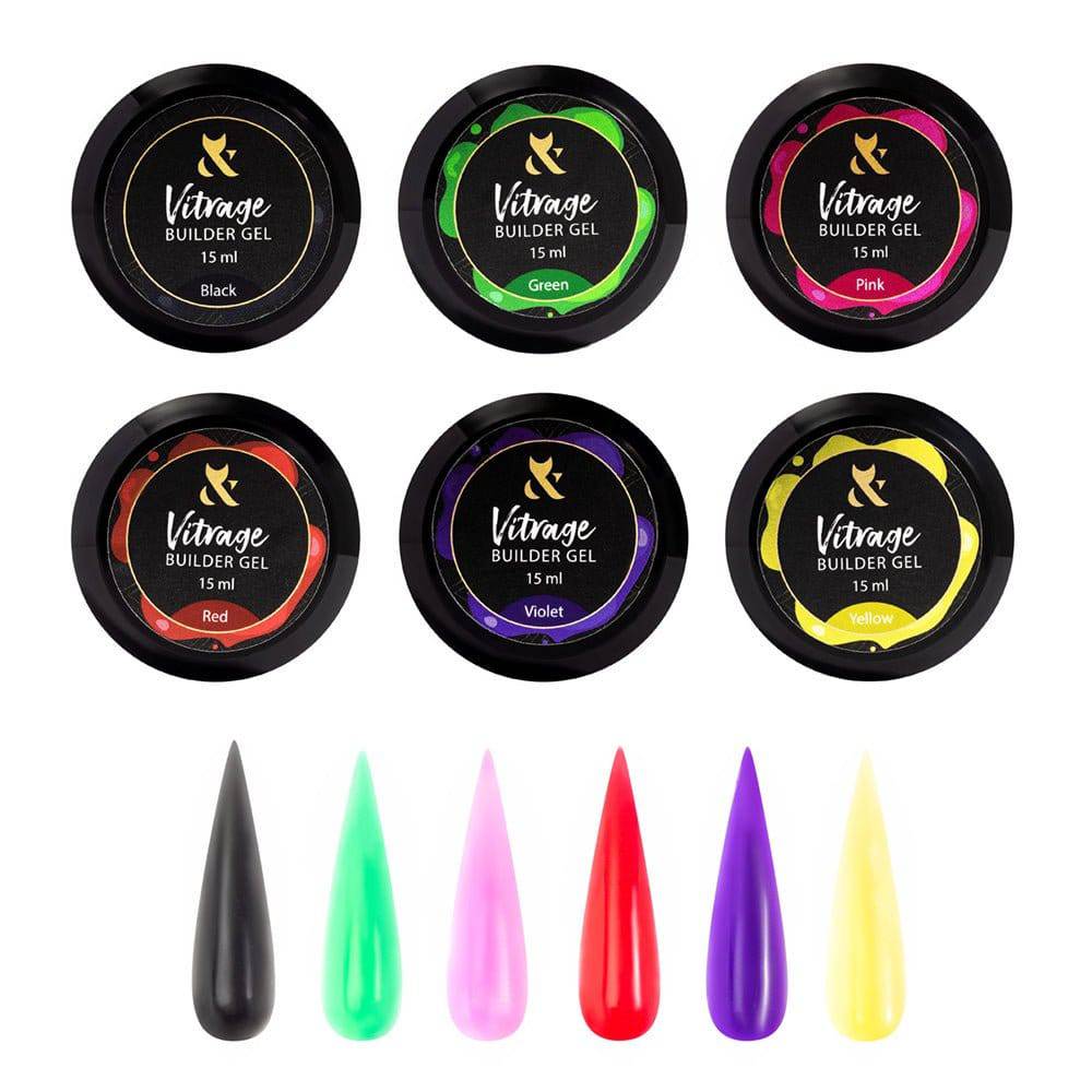 F.O.X Vitrage Builder Gel set of 6 - F.O.X Nails USA