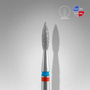 Staleks Diamond nail drill bit DUO "pointed flame" red-blue, 2.1 mm