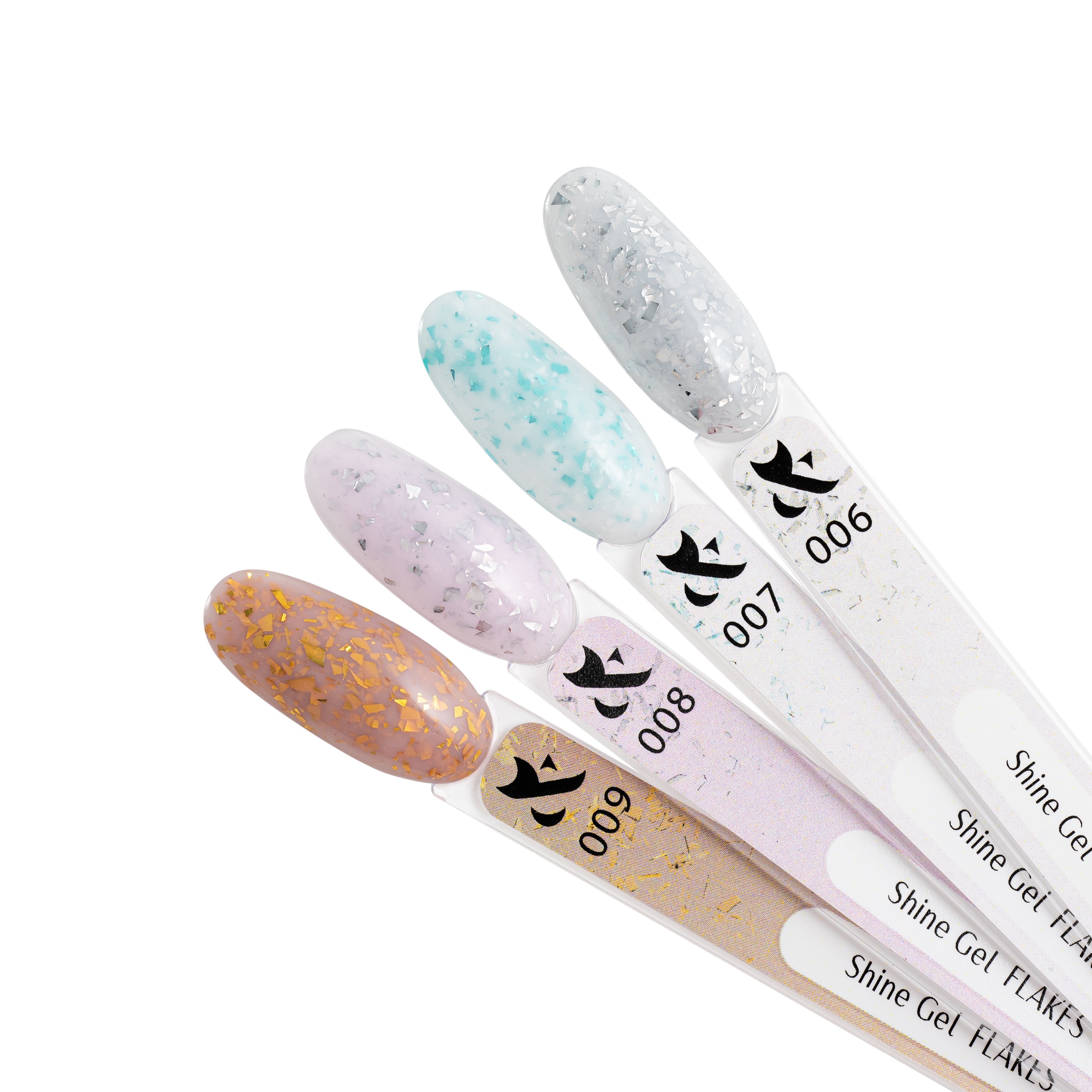 Shine Gel Flakes Swatches 006-009 (set of 4)