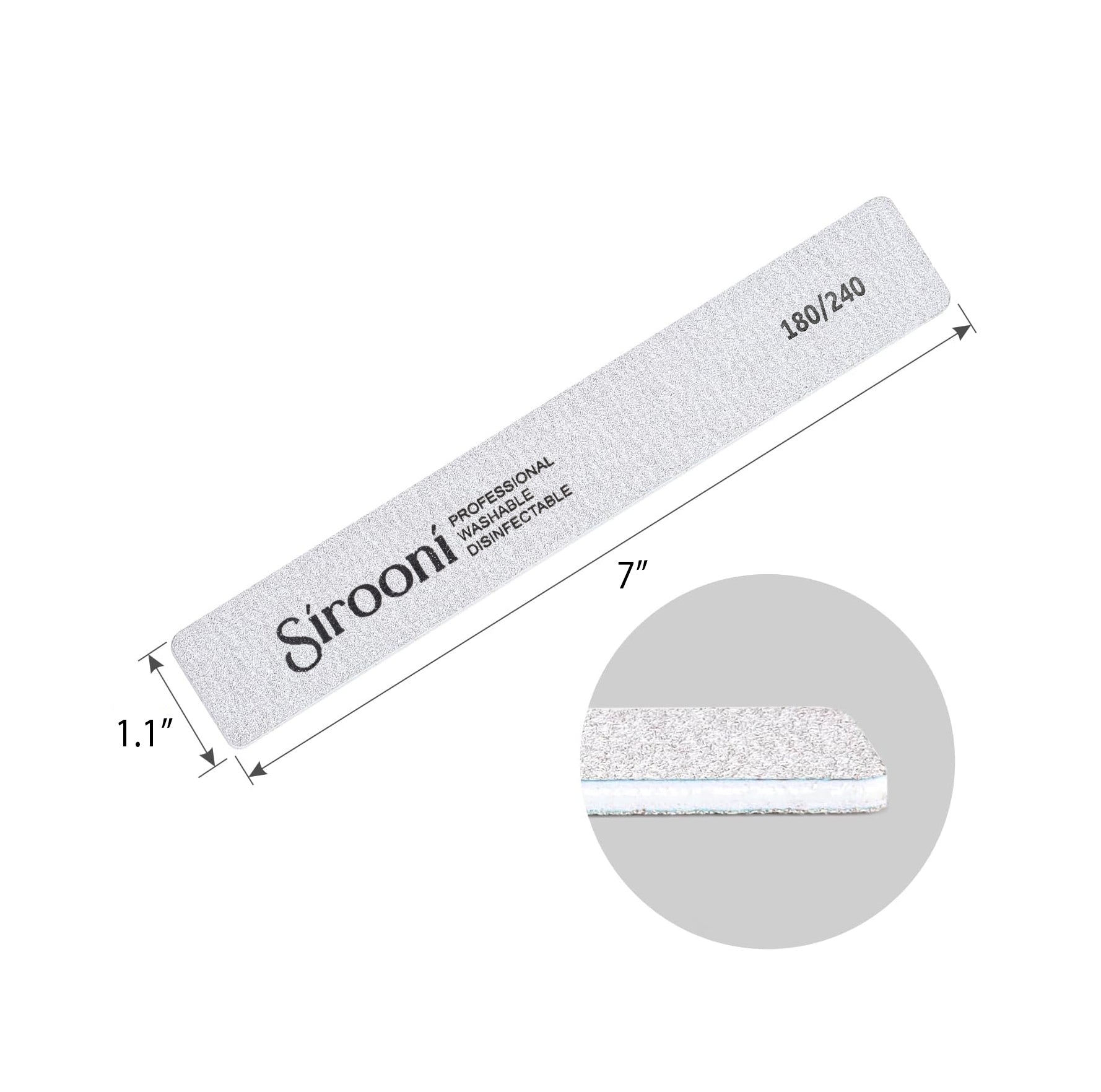 Nail Files Rectangle White - 100/180 & 180/240 Grit, 25 PCS