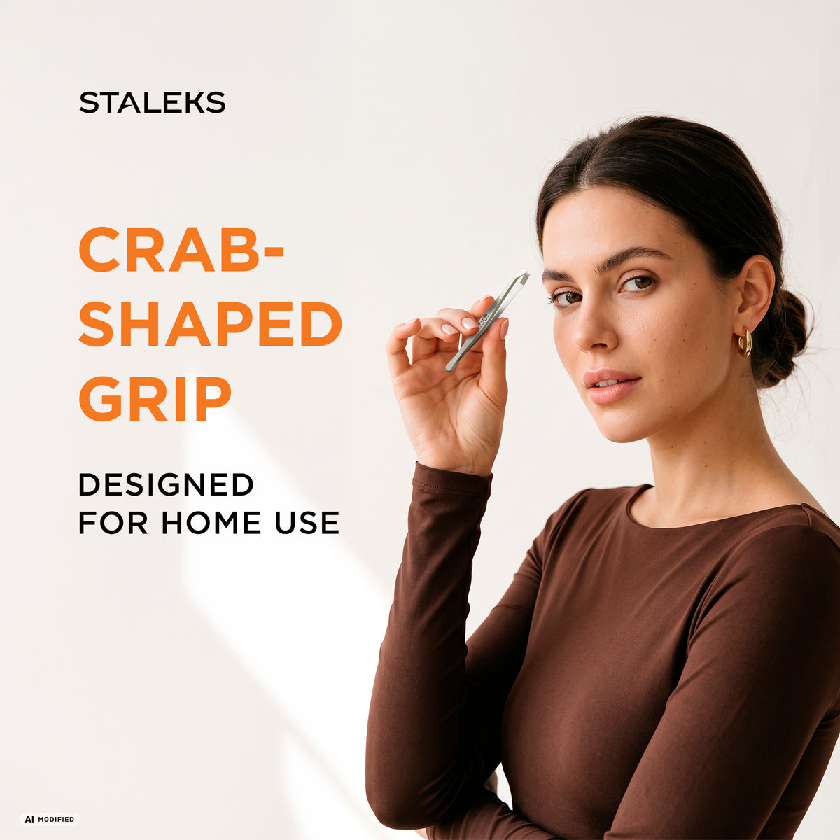 STALEKS CLASSIC 10 TYPE 9 Eyebrow tweezers wide, bevelled, crab-style