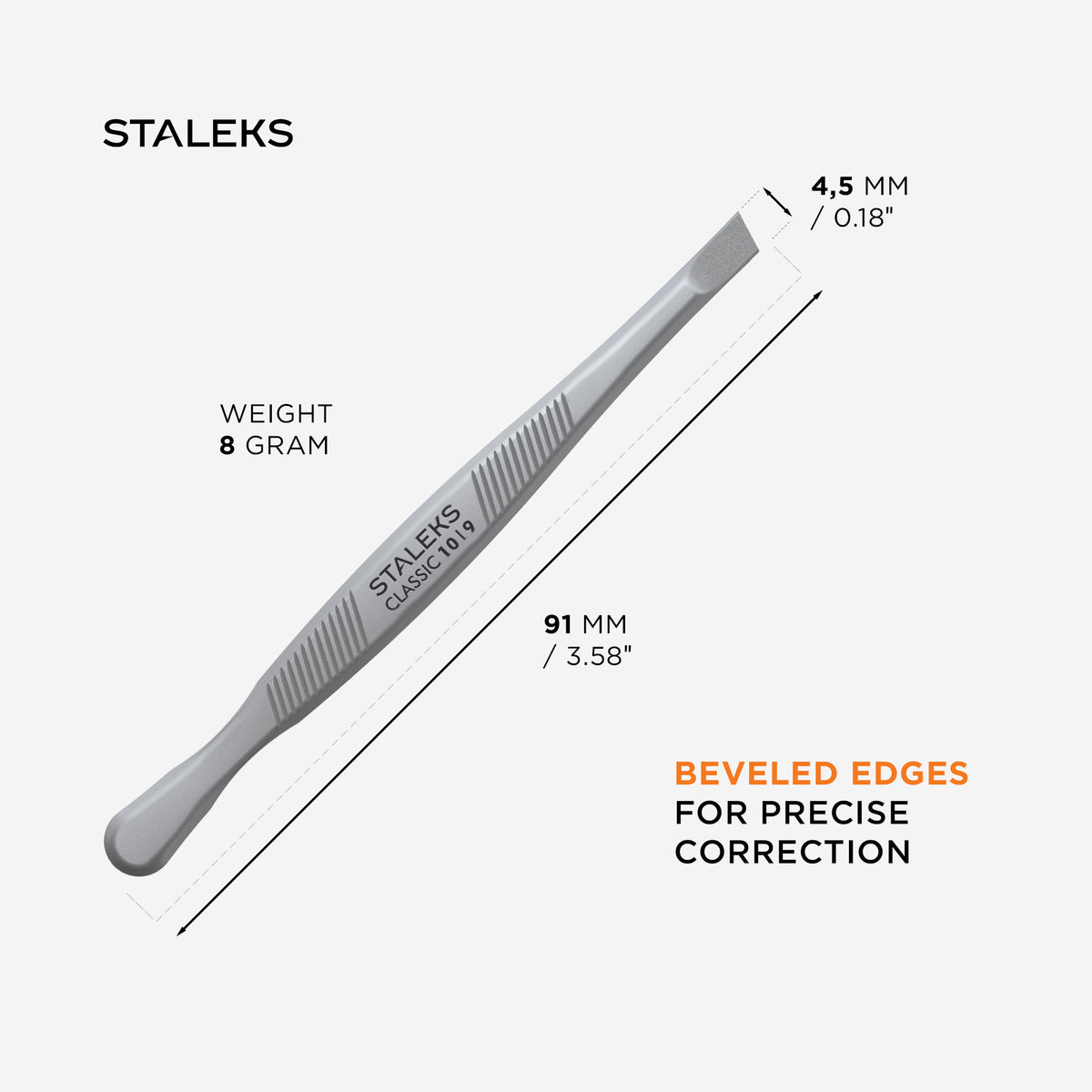 STALEKS CLASSIC 10 TYPE 9 Eyebrow tweezers wide, bevelled, crab-style
