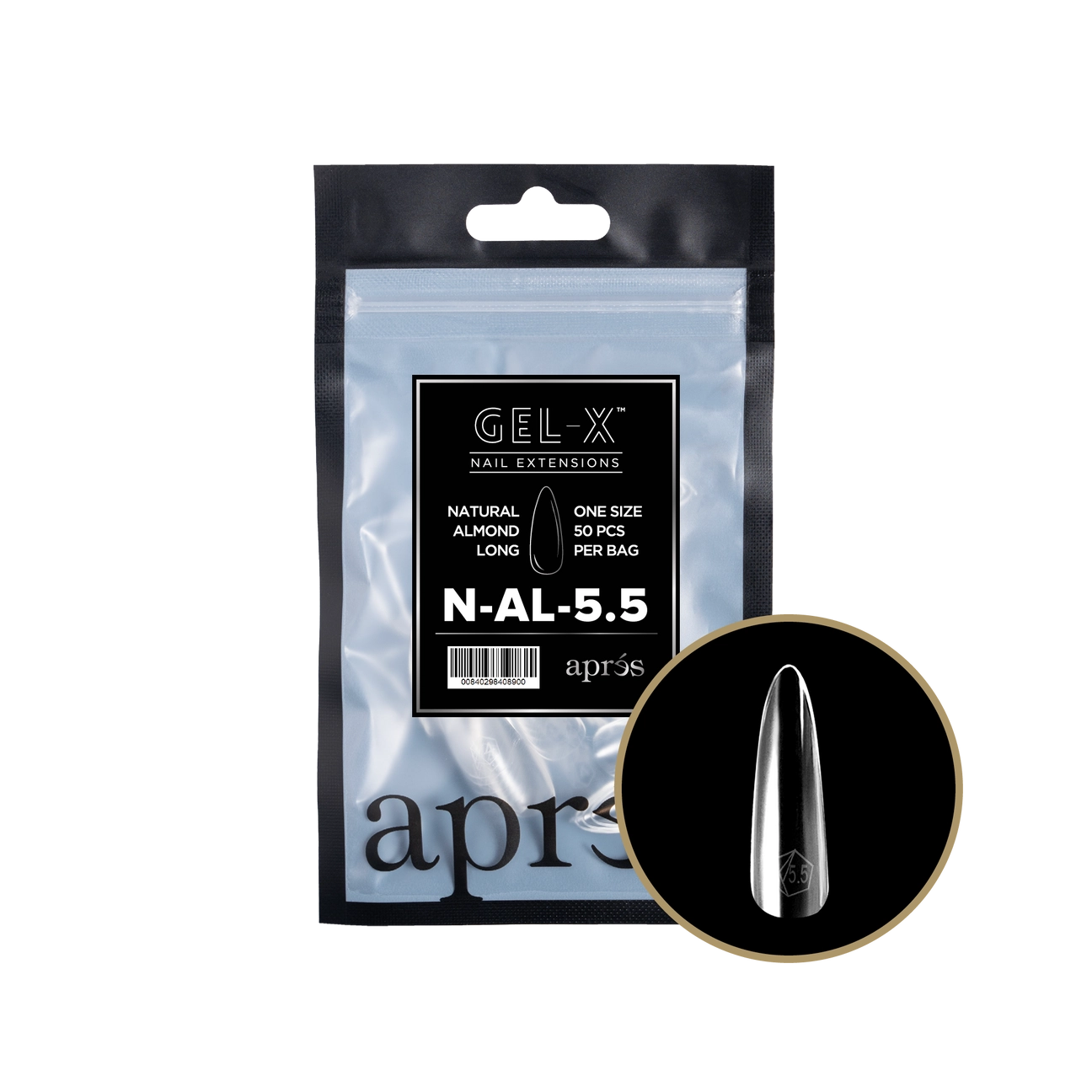 Gel-X® Natural Almond Long Refill Bag – Size 5.5 (50 pcs)