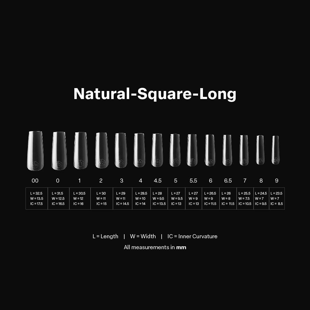 Gel-X® Natural Square Long Nail Tips – Mini Box (280pcs)