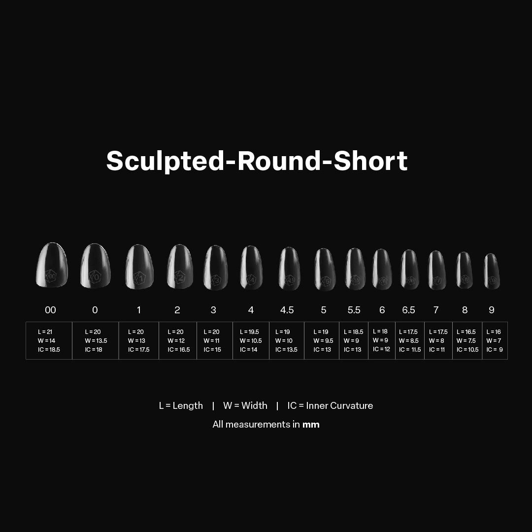 Gel-X® Sculpted Round Short Nail Tips – Mini Box (280pcs)
