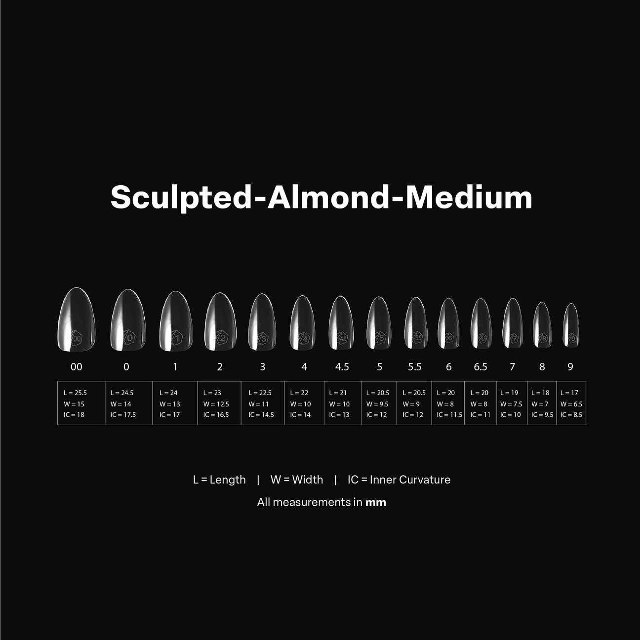 Gel-X® Sculpted Almond Medium Nail Tips – Mini Box (280pcs)