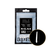 Apres Gel-X Natural Coffin Long Tips – Size 5.5 (50 pcs Refill Bag)