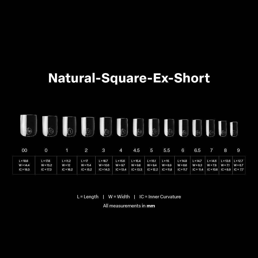 Gel-X® Natural Square Extra Short Nail Tips – Mini Box (280pcs)
