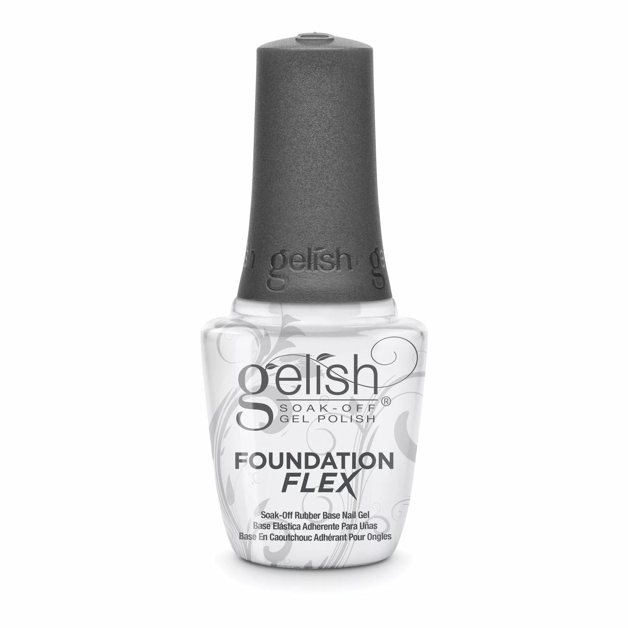GELISH FOUNDATION FLEX SOAK-OFF RUBBER BASE NAIL GEL - CLEAR, 0.5 FL OZ.