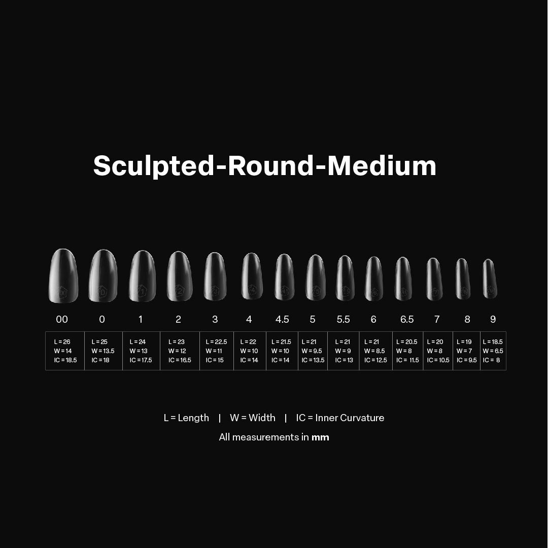 Gel-X® Sculpted Round Medium Nail Tips – Mini Box (280pcs)