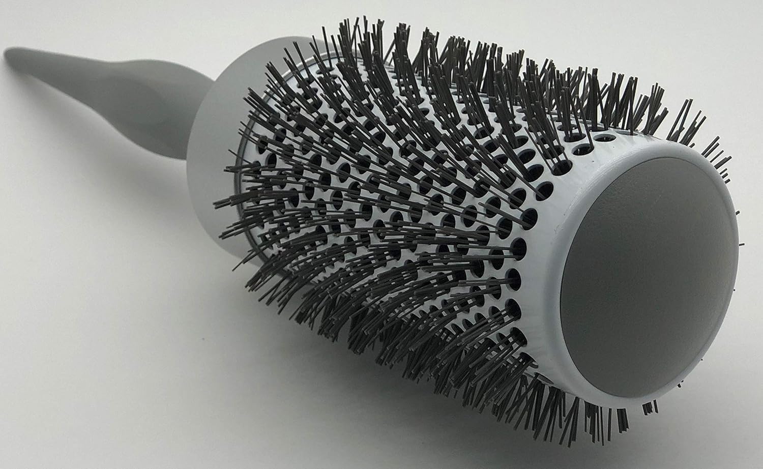 Round Hair Brush – X-Large 53 mm Barrel – Ceramic-Coated Styling Brush with Vented Bristles – Lightweight Design – Grey Handle