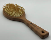 Wooden Round Antystatic Hair Brush with Bamboo Bristles for Massage
