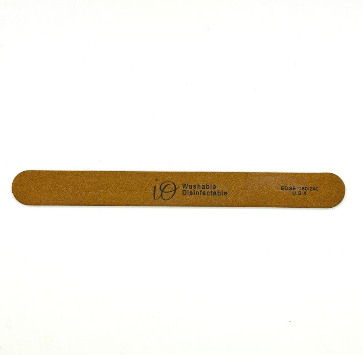 iO Bulk Nail Files 100/180 Grit – Washable & Disinfectable – Brown Straight Files (Pack)