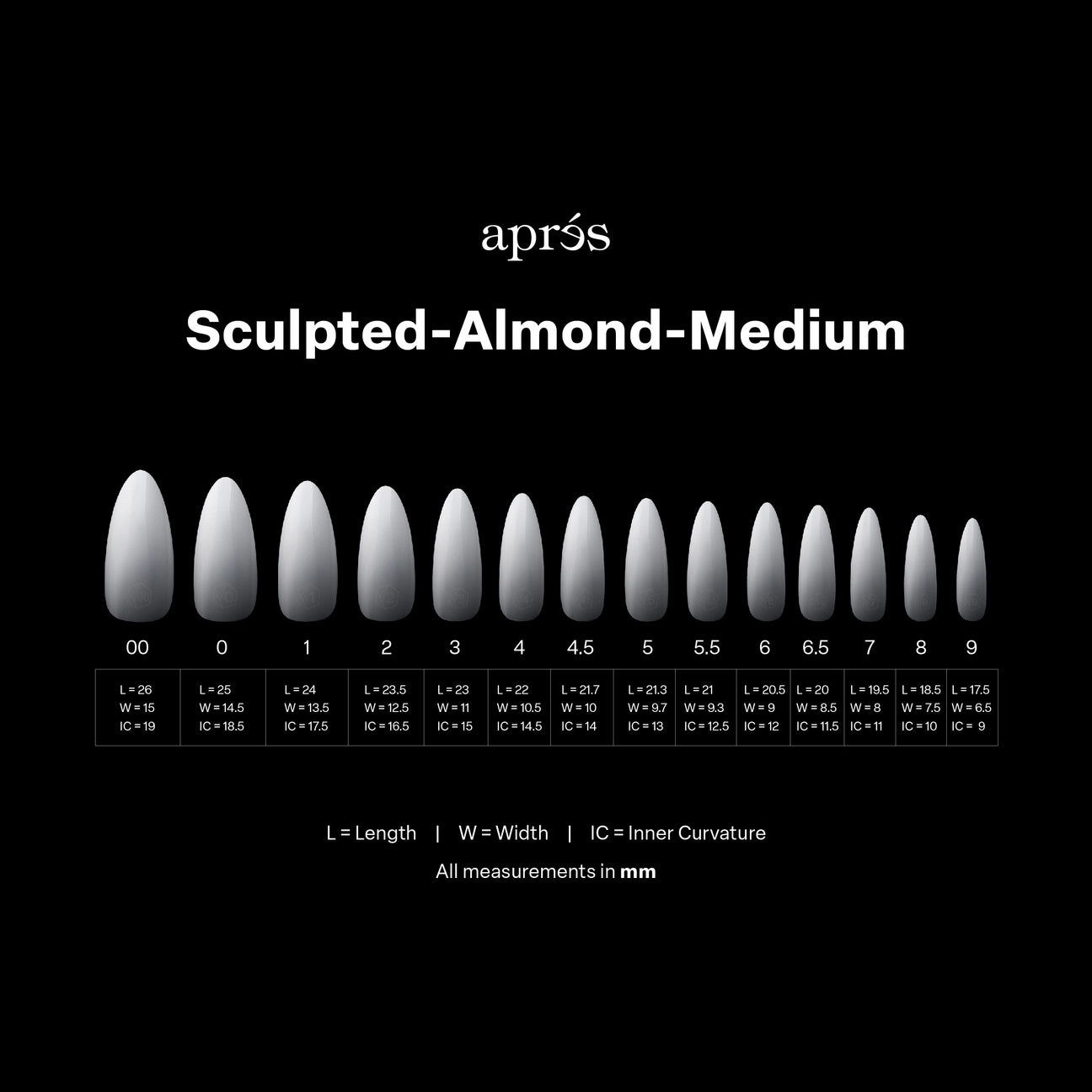 Ombré Gel-X® Sculpted Almond Medium Tip Box – 210pcs