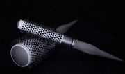 Round Hair Brush – Ceramic-Coated Barrel – Lightweight Styling Tool with Vented Bristles and Soft Handle – Gray