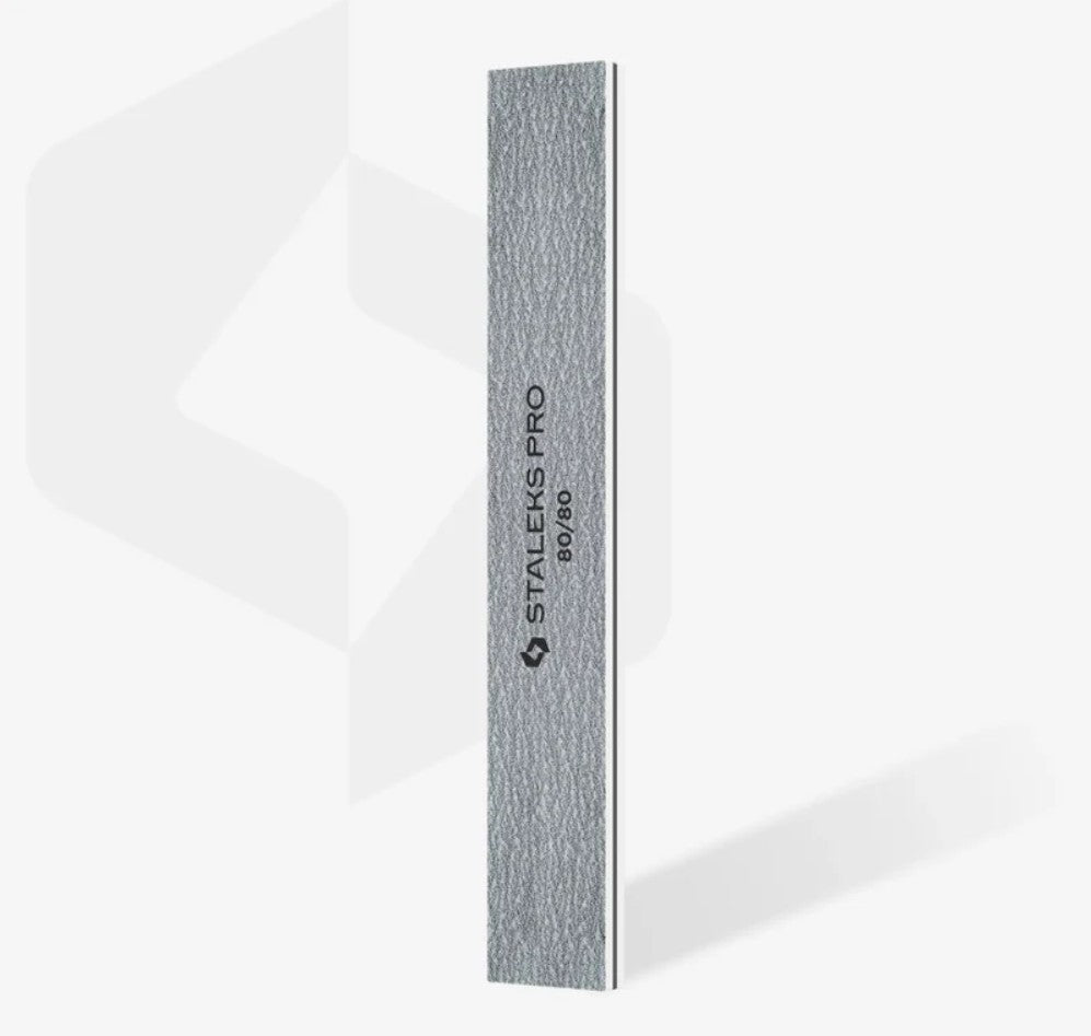 STALEKS PRO Straight Wide Mineral Nail File 80/80 Grit (50 pcs)