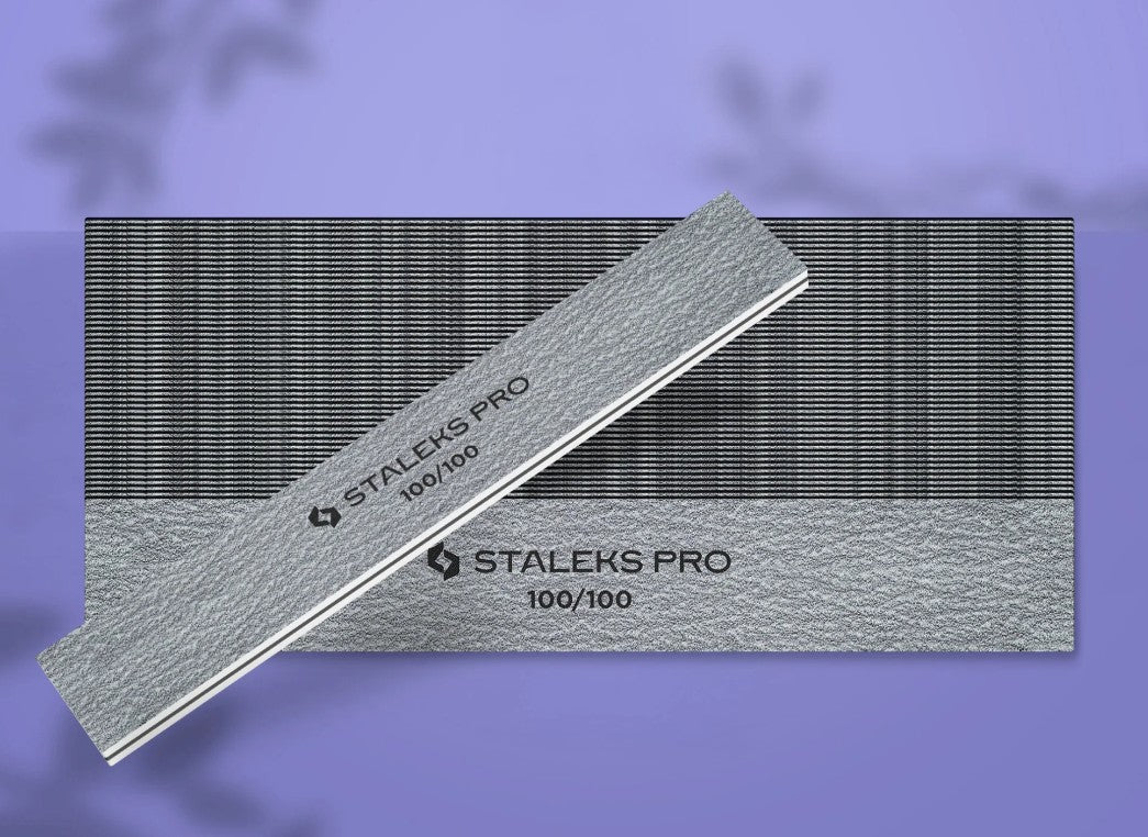 Staleks Straight Wide Mineral Nail File 100/100 Grit (50 pcs)