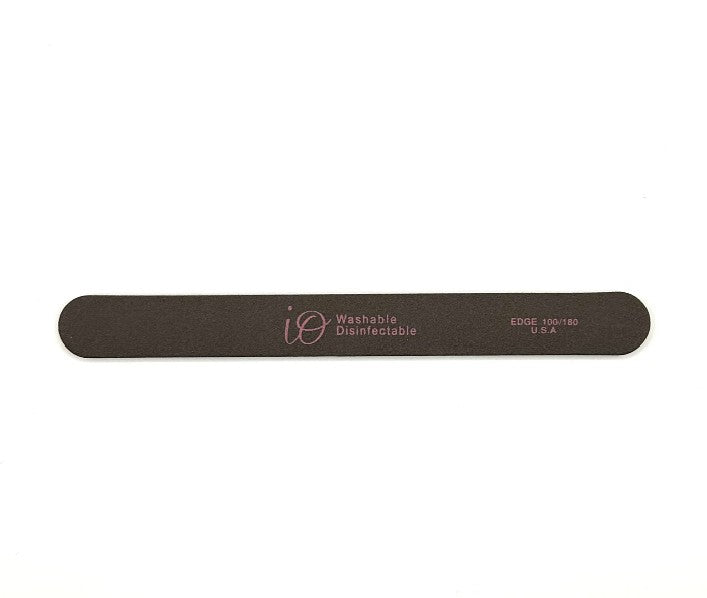 iO Straight Nail File 100/180 Grit – Washable & Disinfectable – Brown