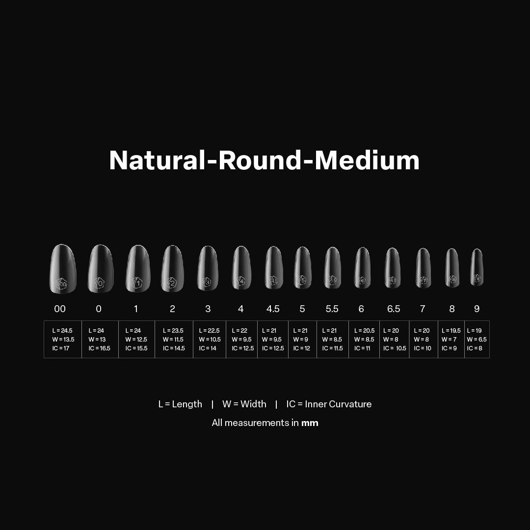 Gel-X® Natural Round Medium Nail Tips – Mini Box (600pcs)