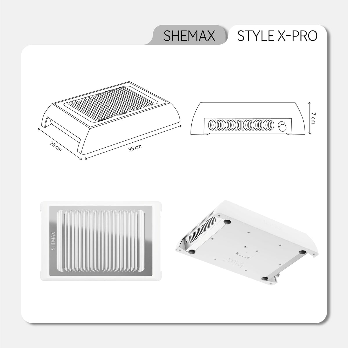 New Shemax Style X-Pro Gray — Professional manicure nail dust collector