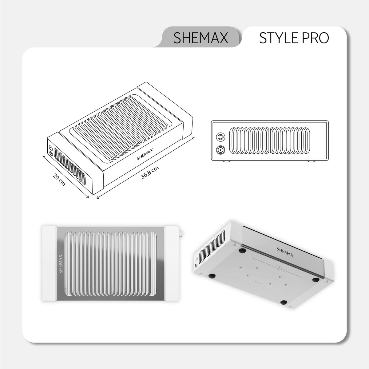 New Shemax Style Pro Black — Professional manicure nail dust collector