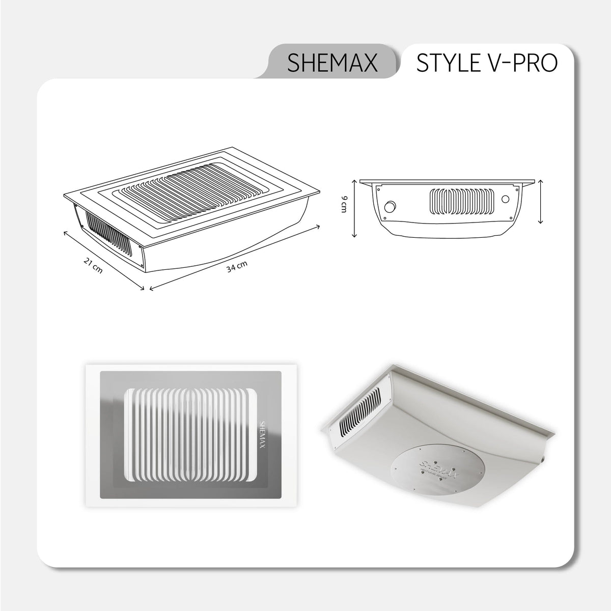 New Shemax Style V-Pro — Built-in table Professional nail dust collector