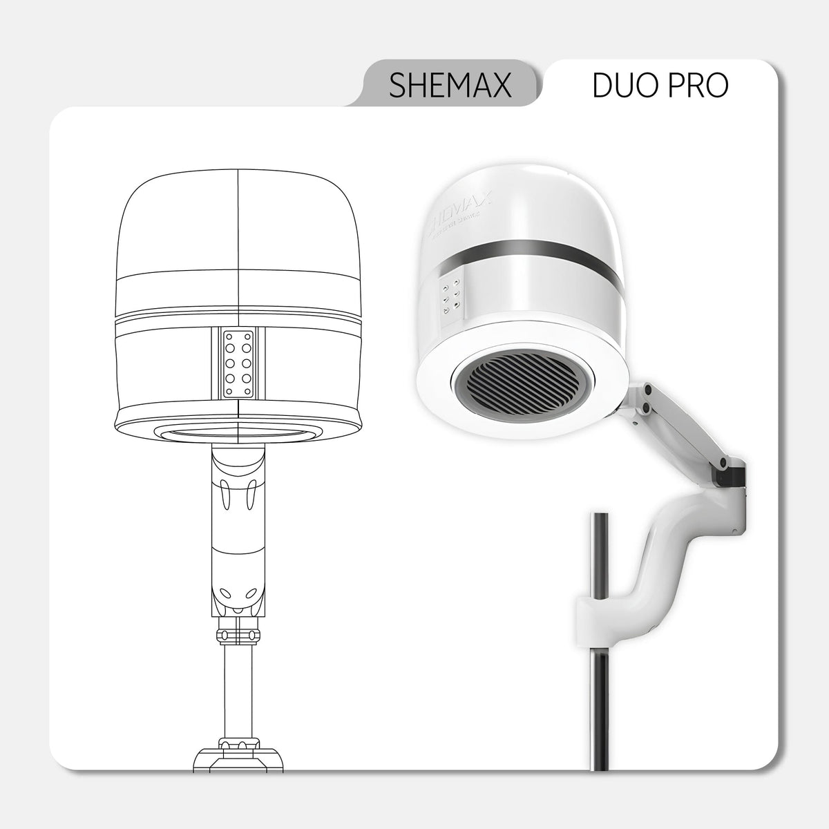 New Shemax Duo Pro White — Professional manicure nail dust collector