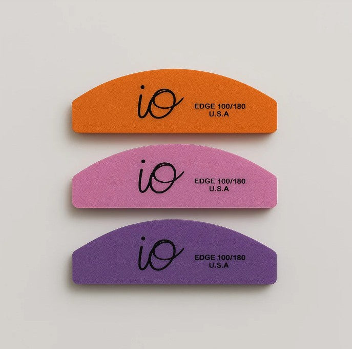 iO Mini Half-Moon Nail File 100/180 Grit – Compact Washable & Disinfectable – PurpleiO