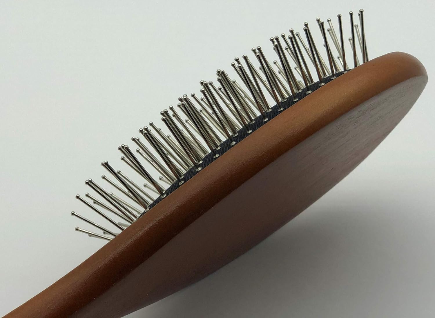 Hair Academie Wooden Round Antystatic Hair Brush with Iron Bristles for Massag