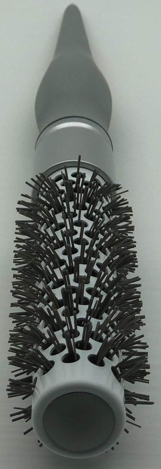 Round Hair Brush – X-Small 20 mm Barrel – Ceramic-Coated Mini Styling Brush – Vented Bristles & Soft Handle – Lightweight – Grey