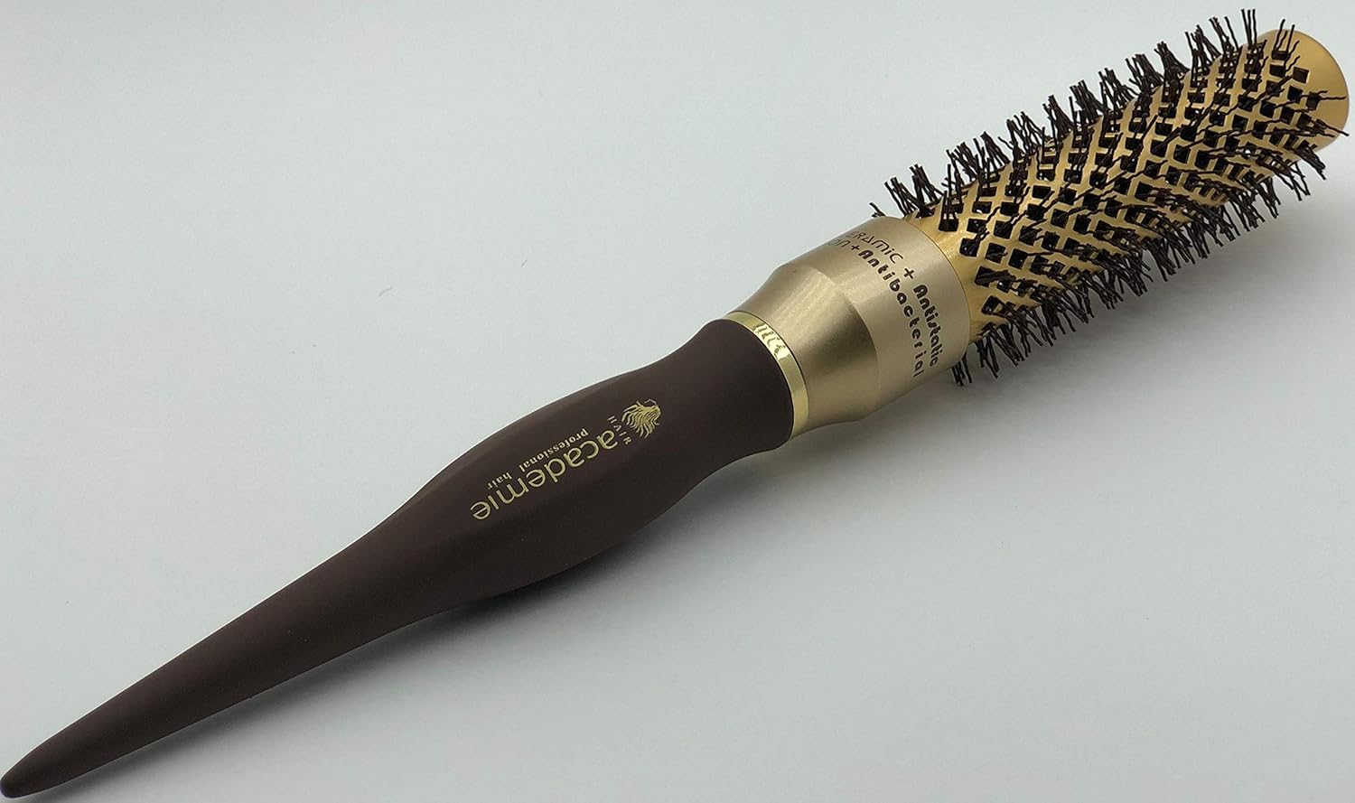 Round Hair Brush Small 25mm – Gold Barrel Blow Dry Brush for Styling Short Hair
