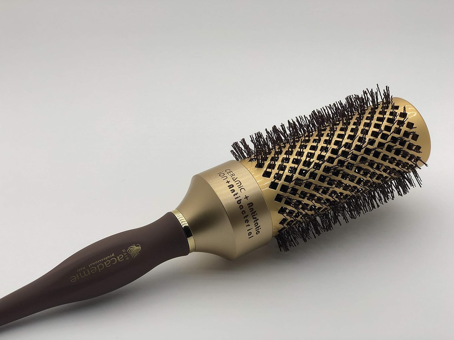 Round Hair Brush – Large 43mm Gold Barrel – Professional Styling Brush for Blow Drying & Volume