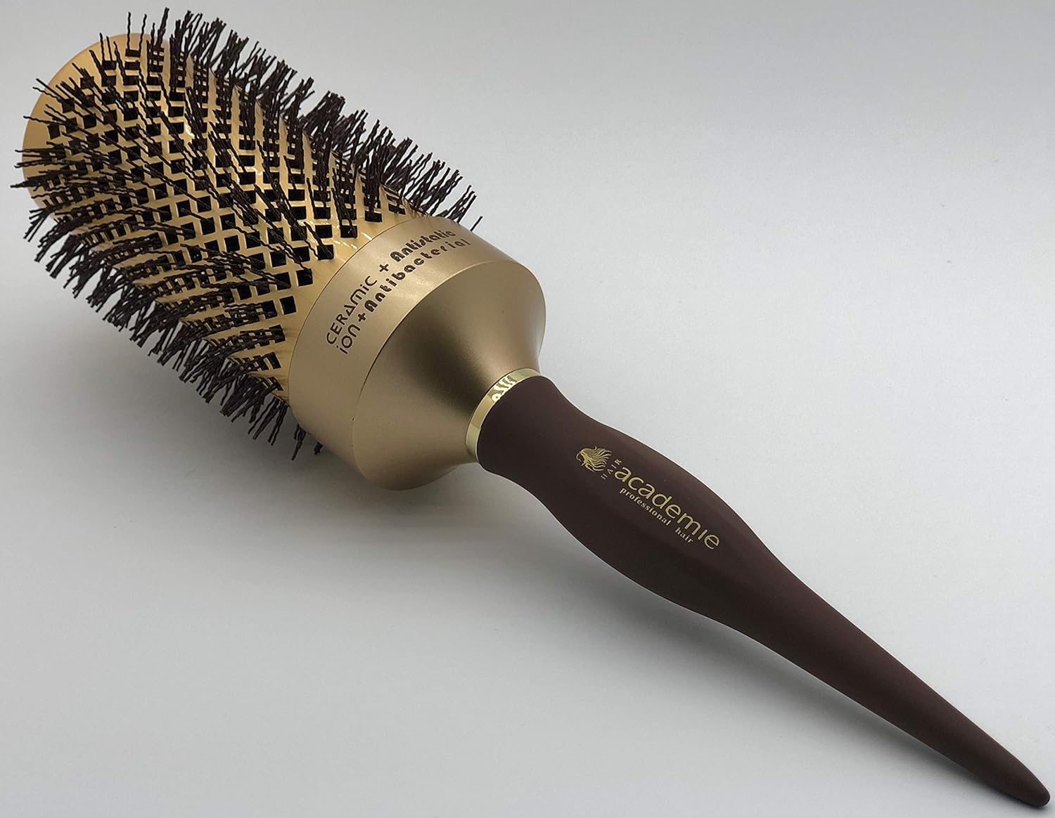 Round Hair Brush – Extra Large 53mm Barrel – Lightweight Gold Styling Tool for Volume and Blow Drying