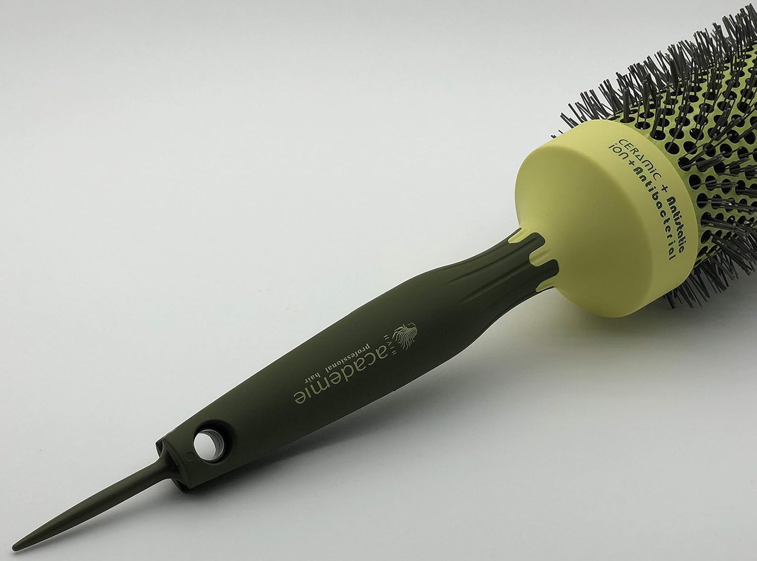 Thermal Round Hair Brush with Retractable Sectioning Pick (X-Large 53mm, Dark Green)