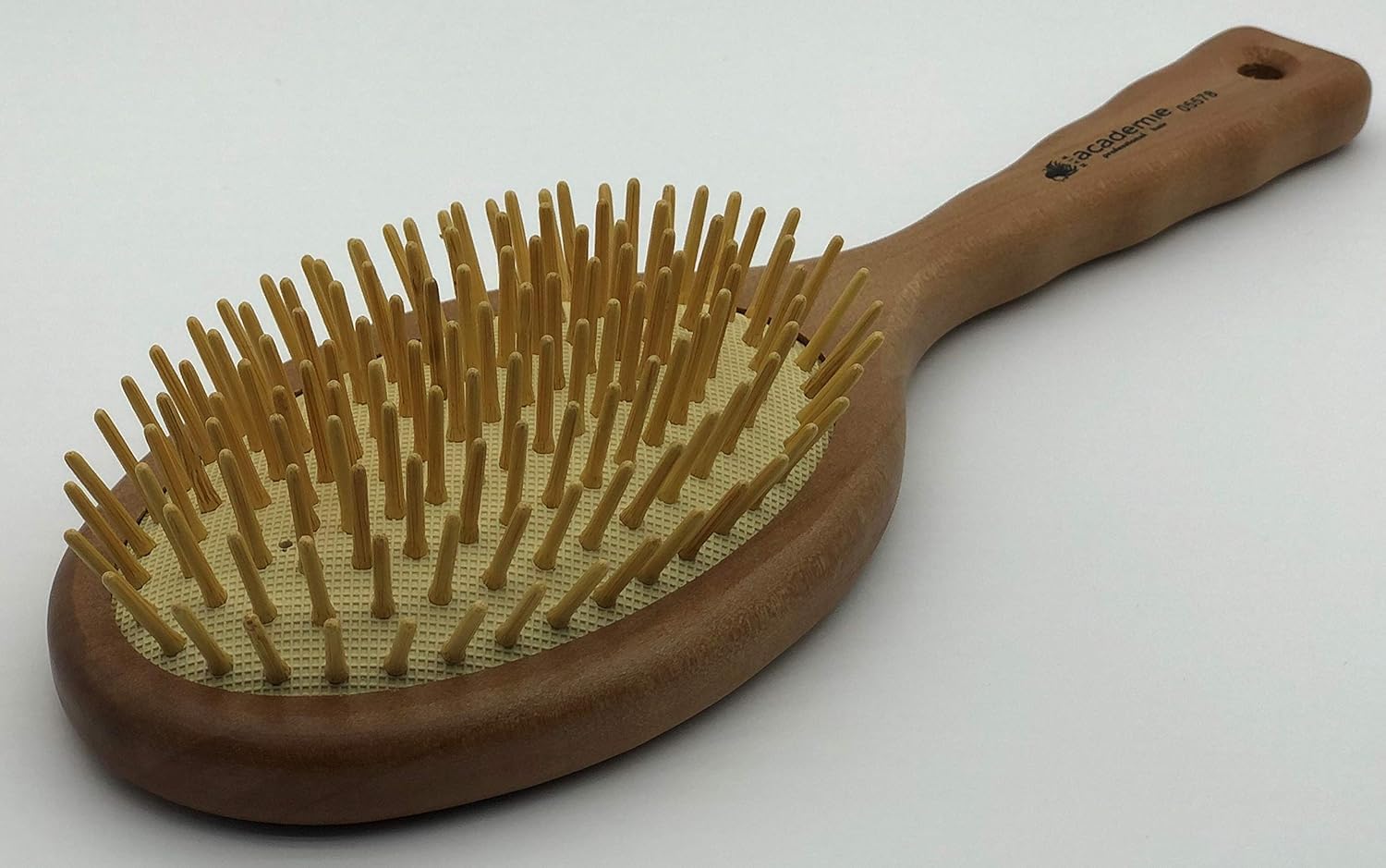 Wooden Round Antystatic Hair Brush with Bamboo Bristles for Massage