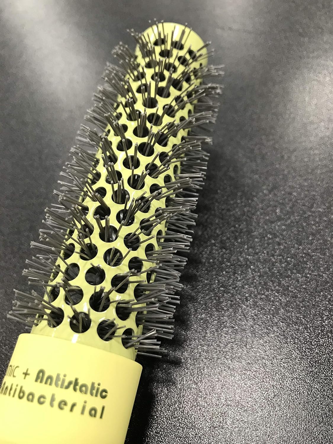 Thermal Round Hair Brush with Retractable Sectioning Pick – Olive Green – Professional Styling Tool for Hair Blow Drying & Sectioning