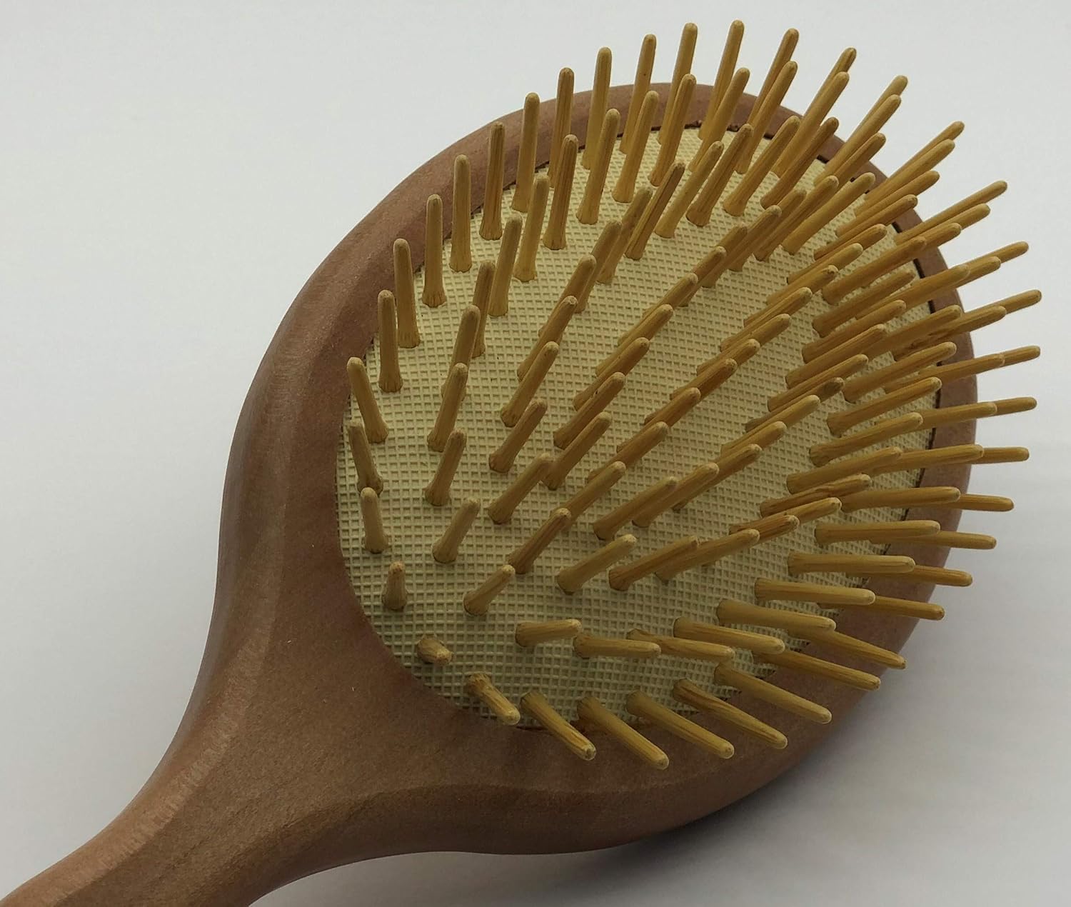 Wooden Round Antystatic Hair Brush with Bamboo Bristles for Massage