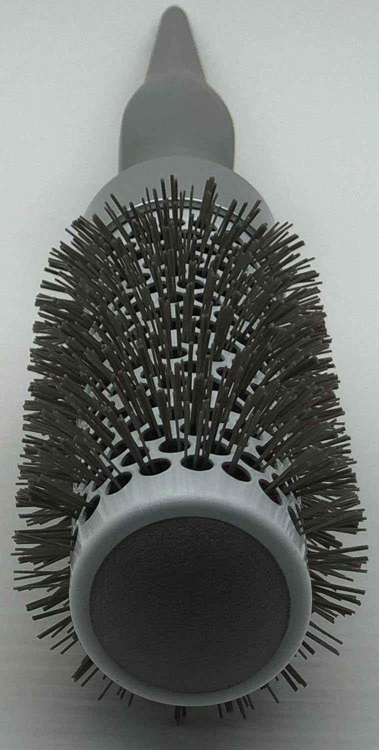 Round Hair Brush – Medium 33 mm Barrel – Ceramic-Coated Styling Brush for Daily Use – Lightweight, Vented Bristle Design – Grey Handle